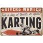 Plaque métallique decoration karting 30x20 cm