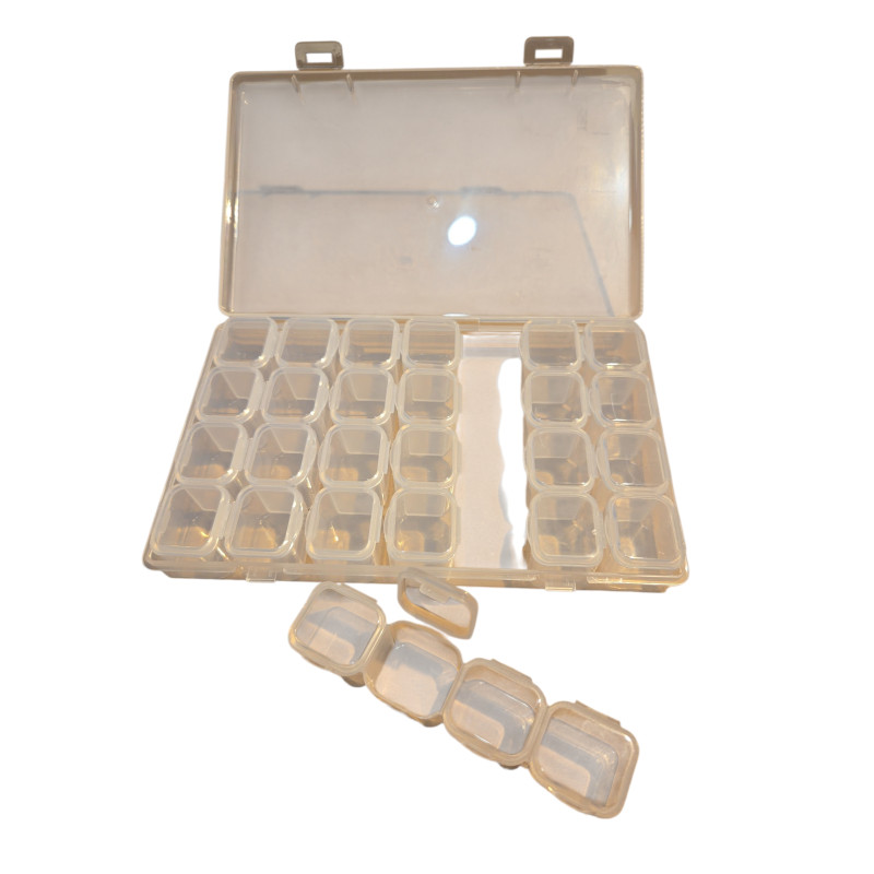 Boite plastique 28 compartiments individuels (gicleurs ou petites pièces)